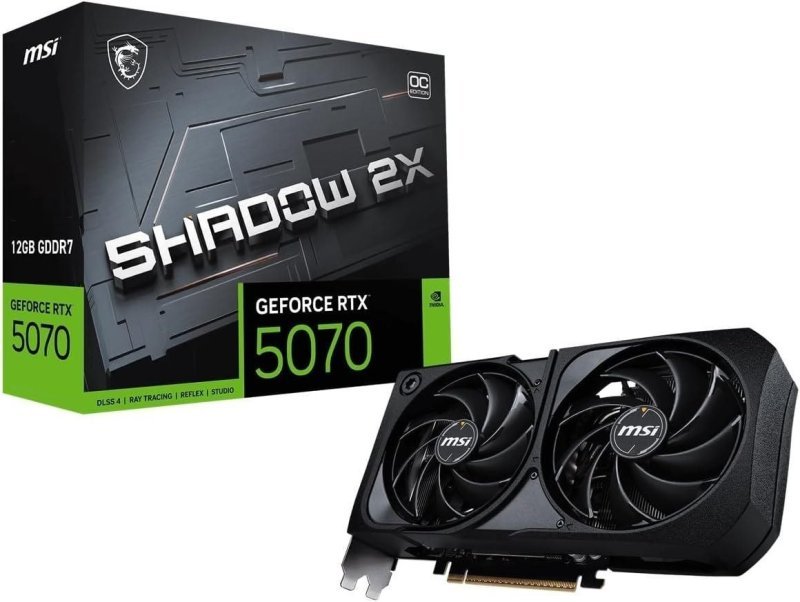 RTX 5070 12GB Placa de Vídeo Nvidia MSI GeForce RTX5070 12G SHADOW 2X OC
