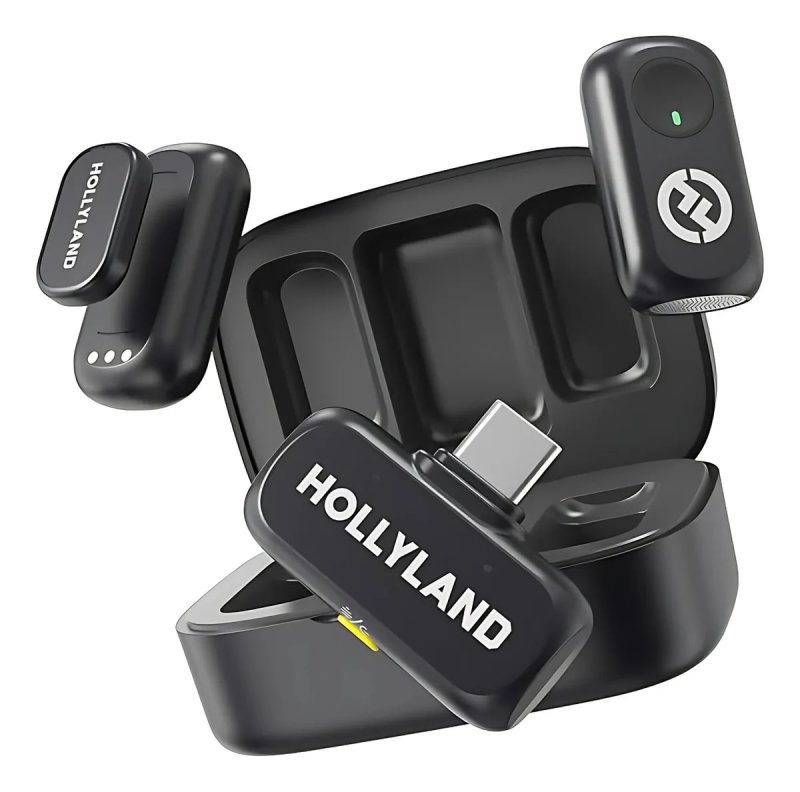 Hollyland Lark A1 Duo USB-C - Microfone Sem Fio - Preto