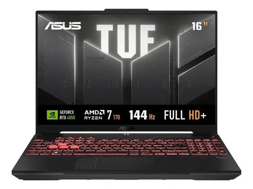 Notebook Gamer ASUS TUF Gaming A16, AMD Ryzen 7, RTX 4050, 16GB RAM, 512GB SSD, Linux KeepOS, Tela 16" IPS 144Hz, Mecha Gray - FA607NUQ-RL167