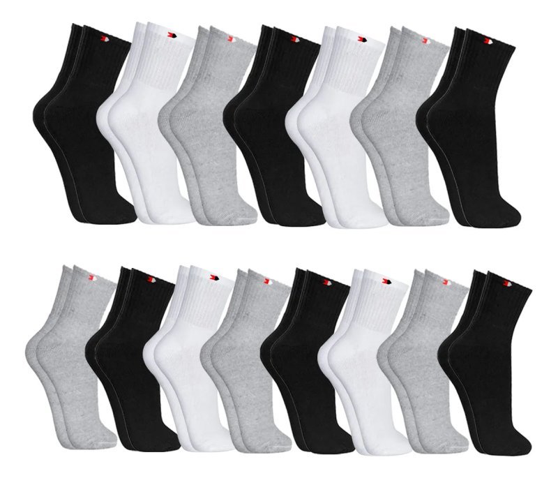 Sandrini Meias Sport Algodão Cano Médio Kit 15 Pares