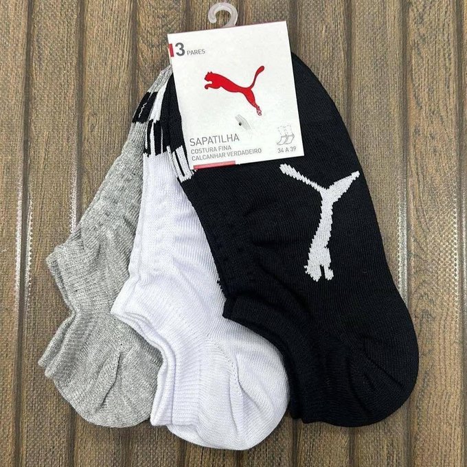 Kit com 9 Pares Meias Puma Sapatilha Invisível
