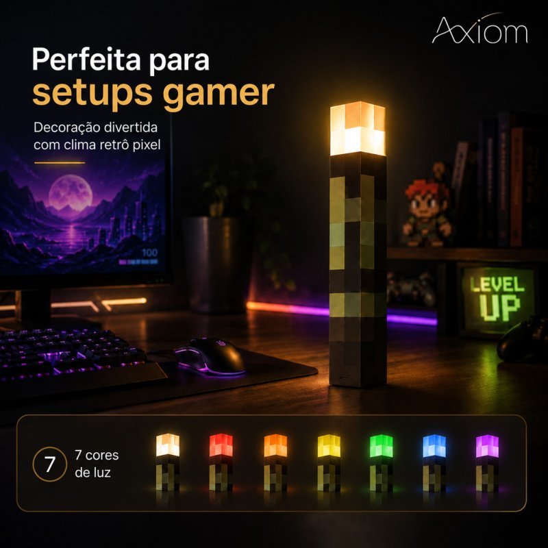 Luminária Tocha Minecraft