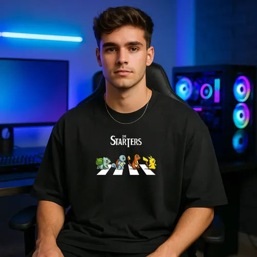 Camiseta Oversized Estampada Algodão Pokémon Starters