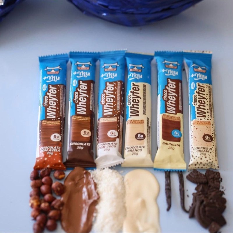 Snack Proteico Mais Mu Chocowheyfer Sabor Cookies 6g Proteína 12 Unidades + Frete Grátis