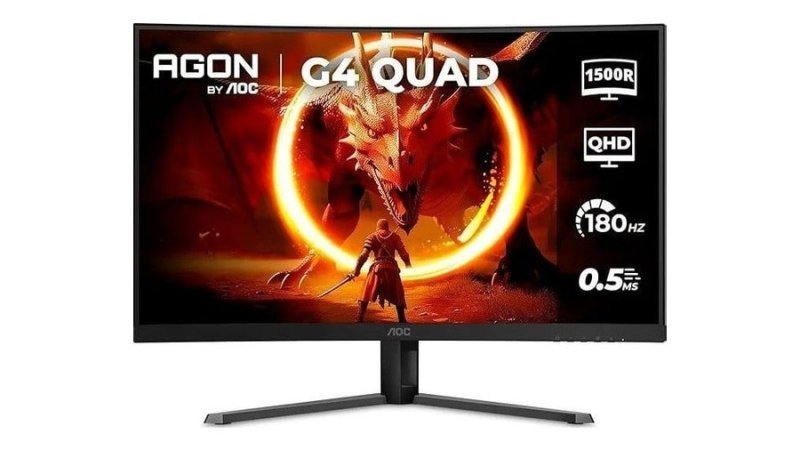 Monitor Gamer Curvo AOC 32", QHD, 180Hz, 0.5ms, Fast VA, Adaptive Sync, HDR, Preto CQ32G4E