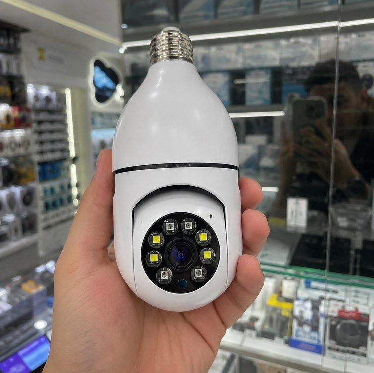 Câmera de Segurança Lâmpada Wi-Fi IP 360 Graus Full HD 1080p E27