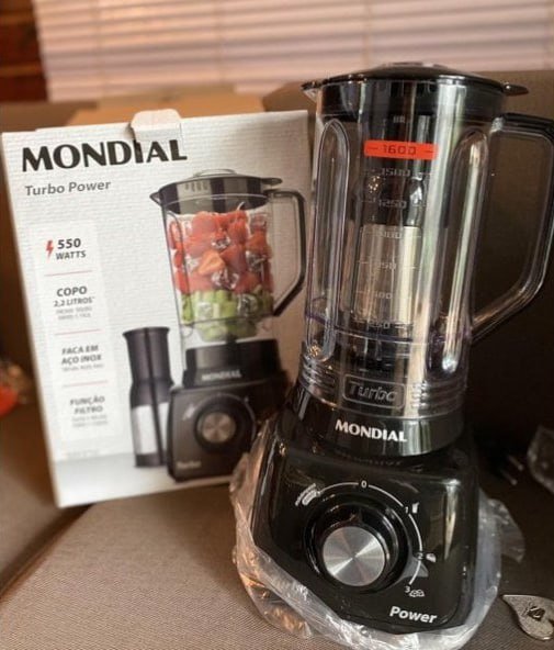 MONDIAL Liquidificador Turbo Power, Preto, 550W