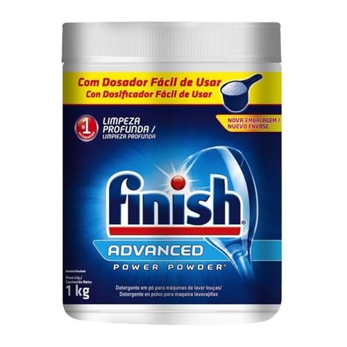 Finish Advanced Detergente para Lava Louças em Pó, Sabão Limpeza Profunda, 1kg