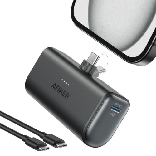 Anker Carregador Portátil, Nano Power Bank 5000mAh com Cabo USB-C Integrado