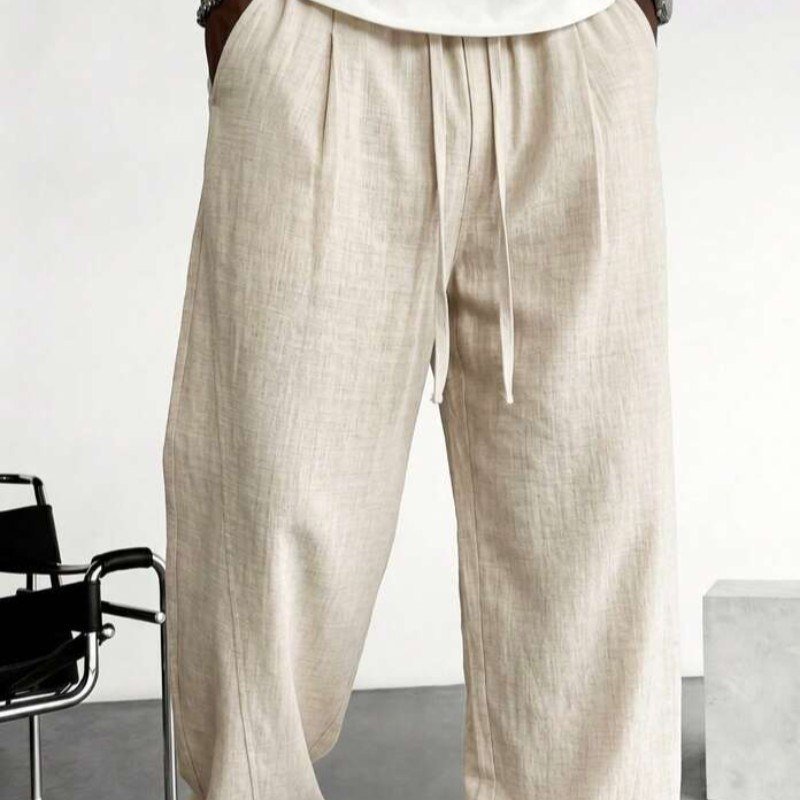Calça Linho Masculino Social Casual C/bolsos Tecido Premium