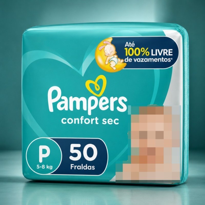Fralda Pampers Confort Sec Tamanho P 50 Unidades + Frete Grátis