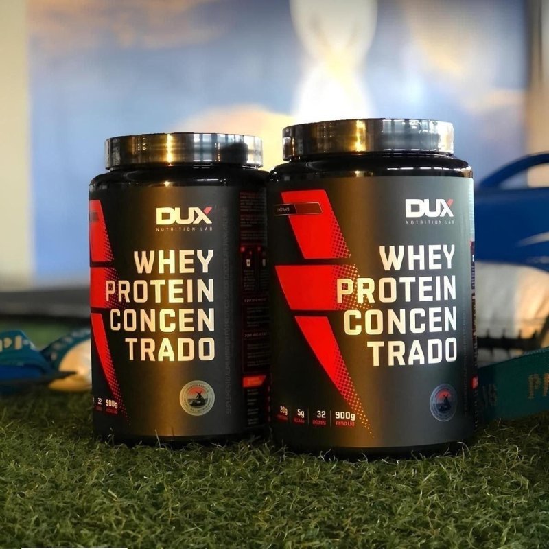 DUX HUMAN HEALTH Whey Protein Concentrado Suplemento 900g - Sabor Chocolate