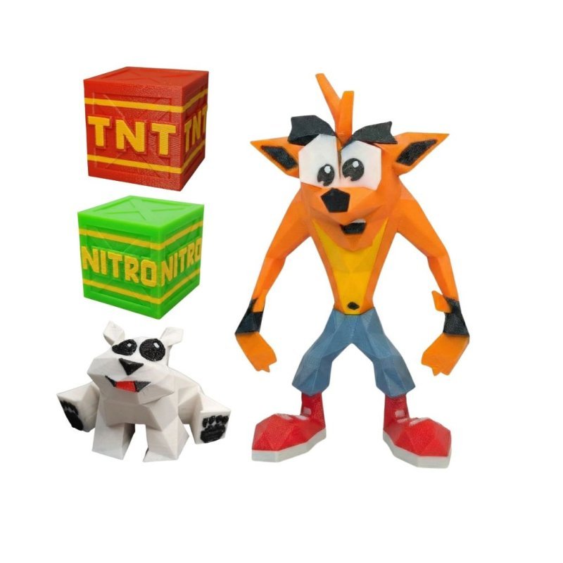 Boneco Crash Bandicoot Low Poly