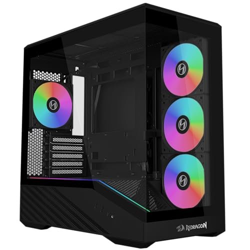 Gabinete Gamer Lian Li Vector V100 Mini Redragon Spec Preto Micro-ATX Com 4 Fans Janela Lateral Vidro Temperado