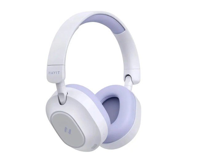 Headphone Gamer Havit H668bt Bluetooth 5.4, Branco e Roxo