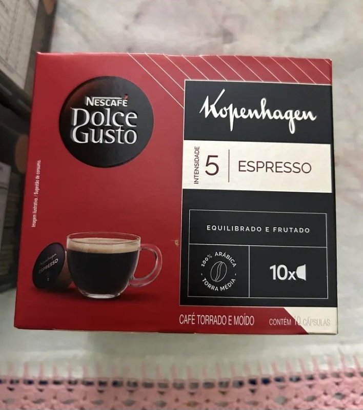 Café em Cápsula Torrado e Moído Kopenhagen Espresso Nescafé Dolce Gusto Caixa 60g 10 Unidades