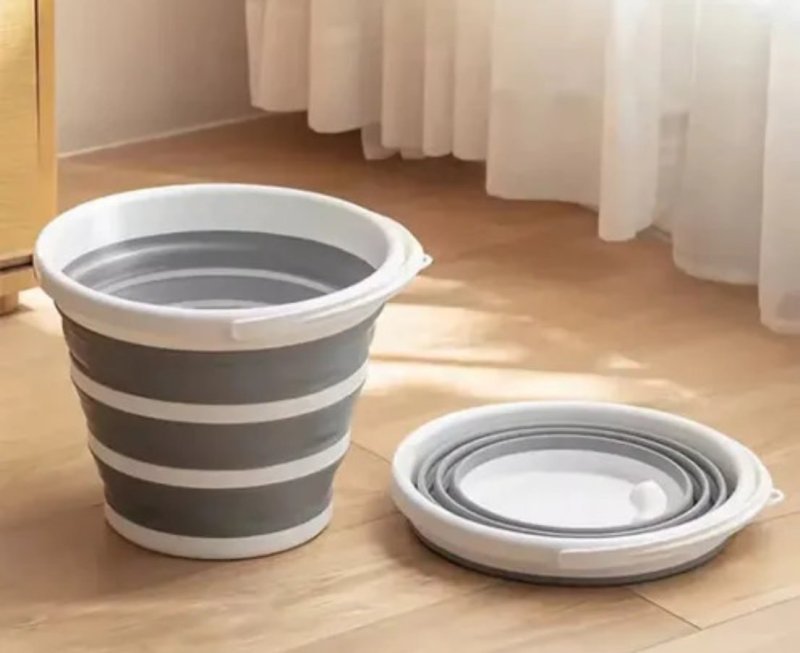 Powermaid Balde Retrátil de Silicone Multiuso - com Alça Dobrável - 10 Litros