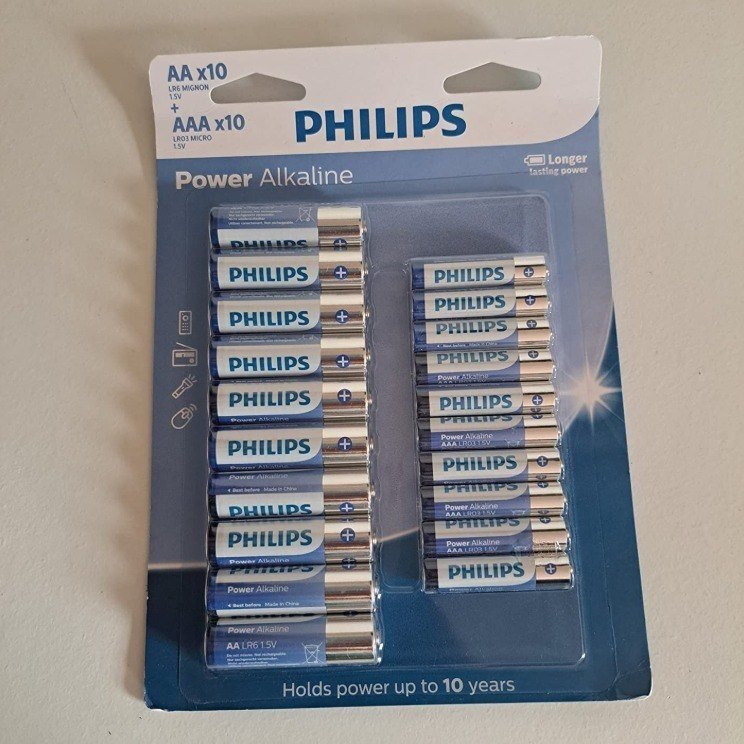 PHILIPS Pilha alcalina do tipo AA e AAA C/10 AA E 10-AAA, Branco, azul e cinza, padrão, LR036P20BP/59 + Frete grátis