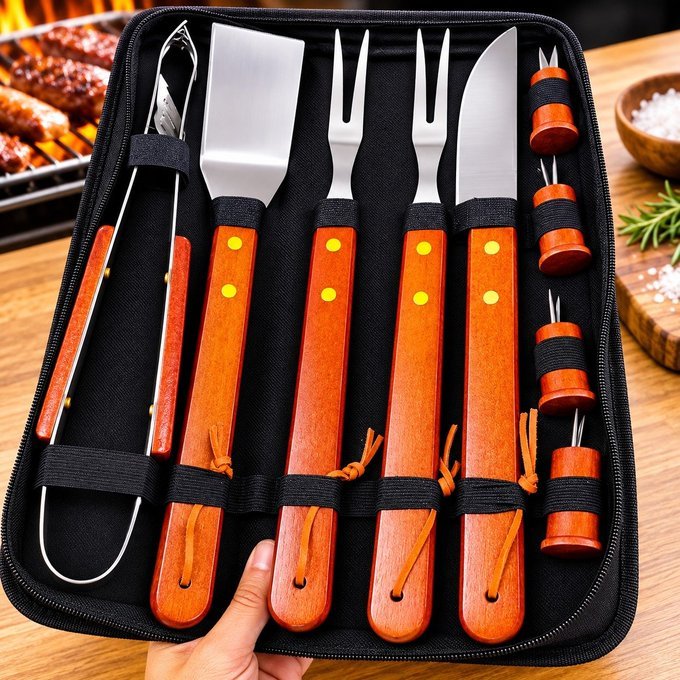 Kit com 10 Peças Churrasco Faqueiro Nylon + Frete Grátis