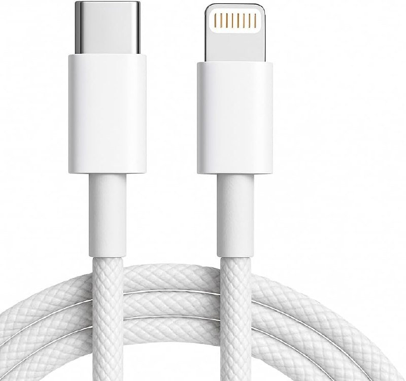 Cabo Carregador Turbo USB-C 1 Metro Trançado De Nylon Branco