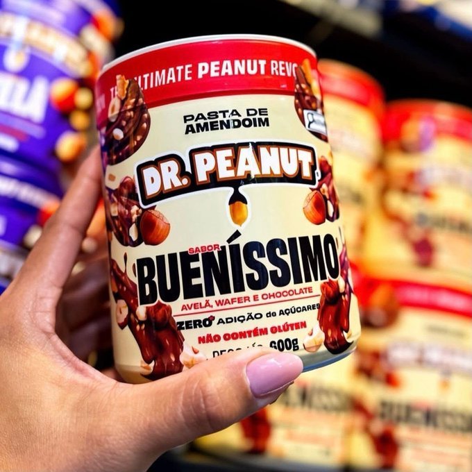 Pasta de Amendoim com Whey Protein 600g Dr. Peanut Sabor Bueníssimo