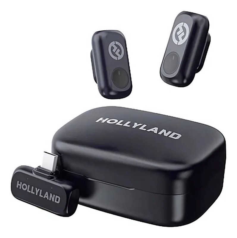 Hollyland Lark A1 Duo USB-C - Microfone Sem Fio - Preto