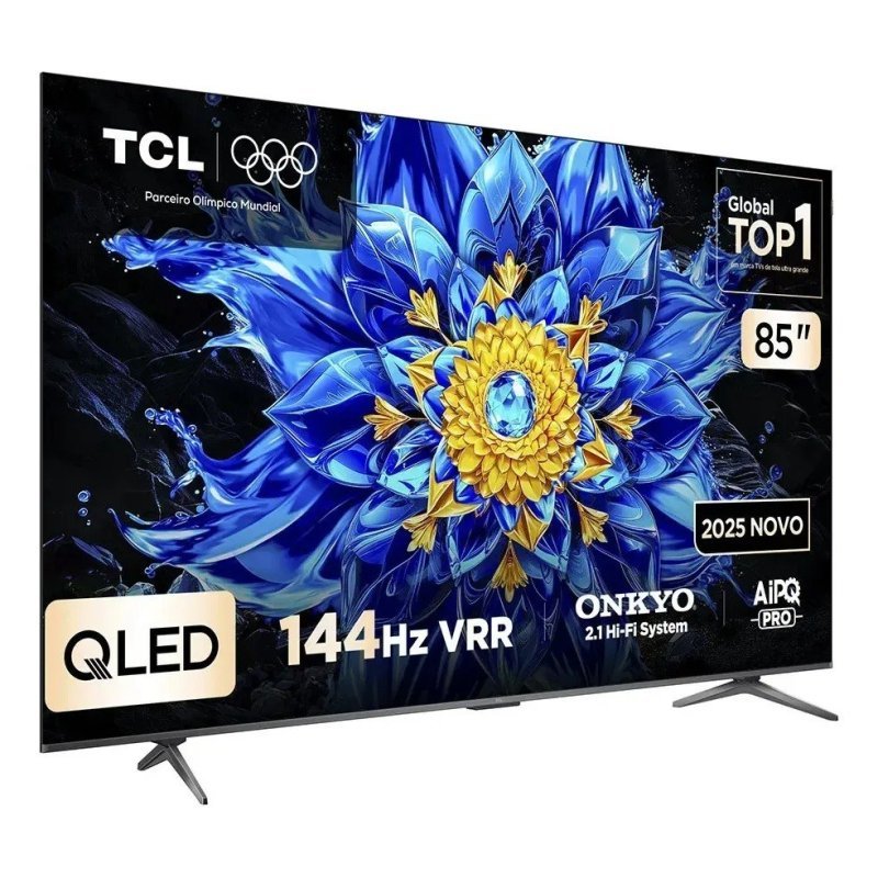 Smart TV TCL 85 Polegadas QLED 4K P8L WiFi Bluetooth Google TV HDR10+ 144 Hz VRR 85P8L