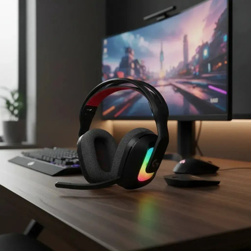 Fone de ouvido para jogos Logitech G A20x Lightspeed PS5/Xbox/Switch/PC preto