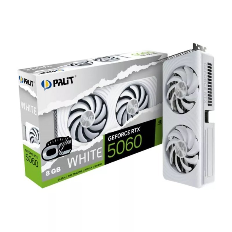Placa de Video GeForce NVIDIA PALIT RTX 5060 WHITE OC 8GB