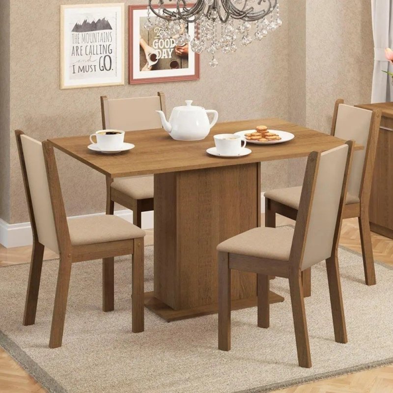 Mesa De Jantar Madesa Talita com 4 Cadeiras