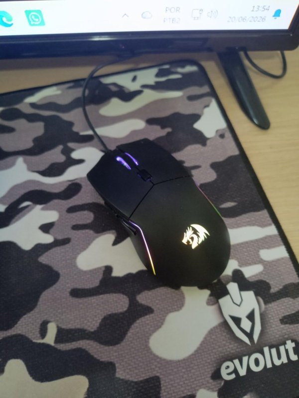 Mouse Gamer Redragon Naga Preto RGB 10000DPI 6 Botões Programáveis