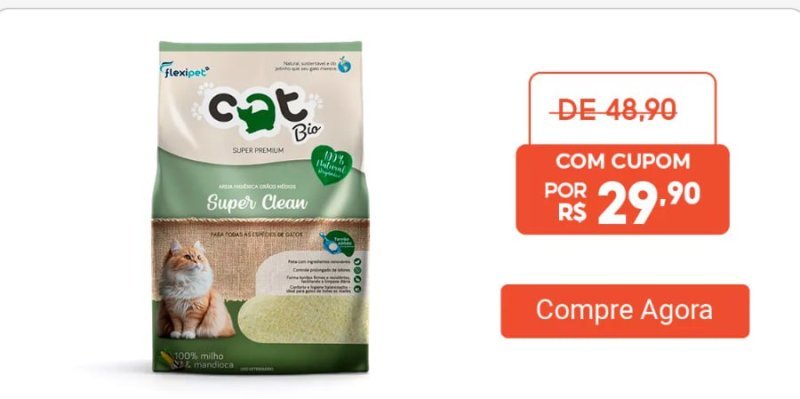 Areia Higiênica CatBio Super Clean 4kg