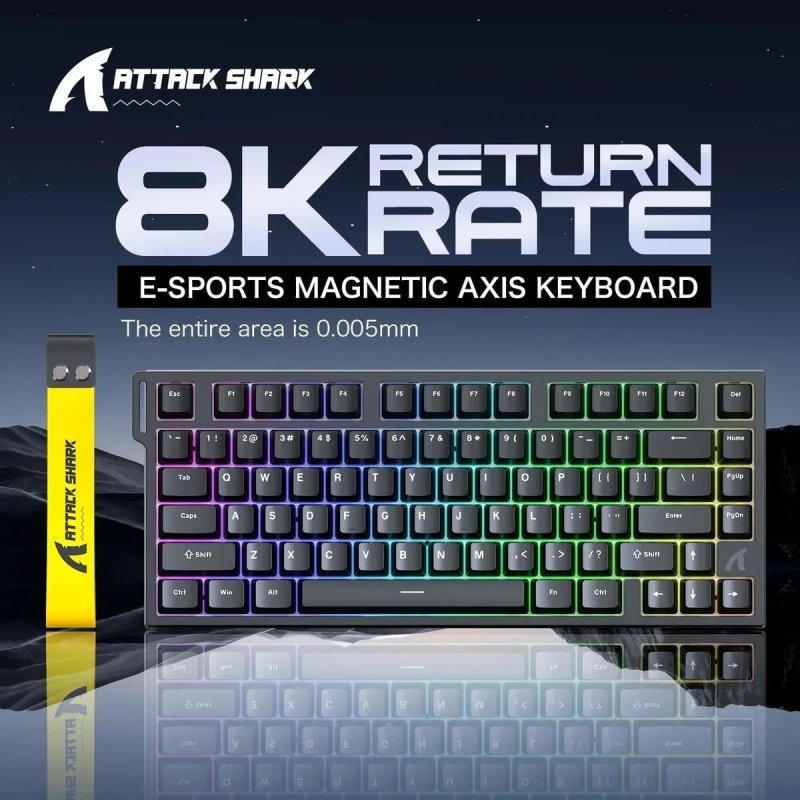 Teclado Magnético Attack Shark R82HE 8000Hz Gamer