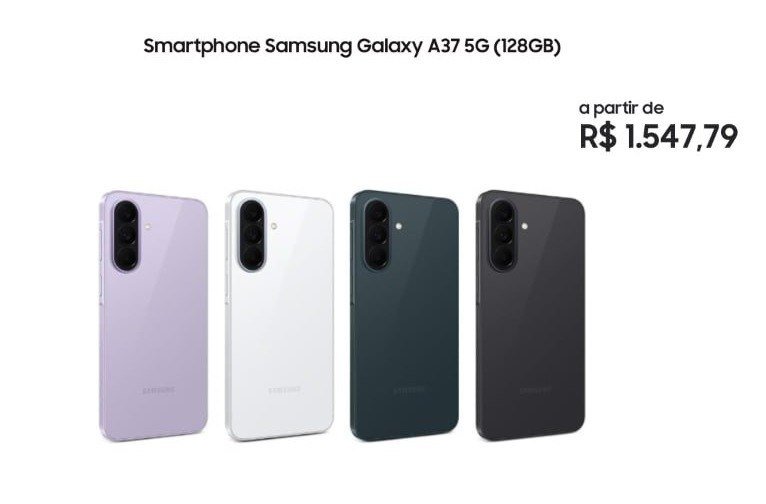 Smartphone Samsung Galaxy A37 5G (128GB) Verde com Frete Grátis