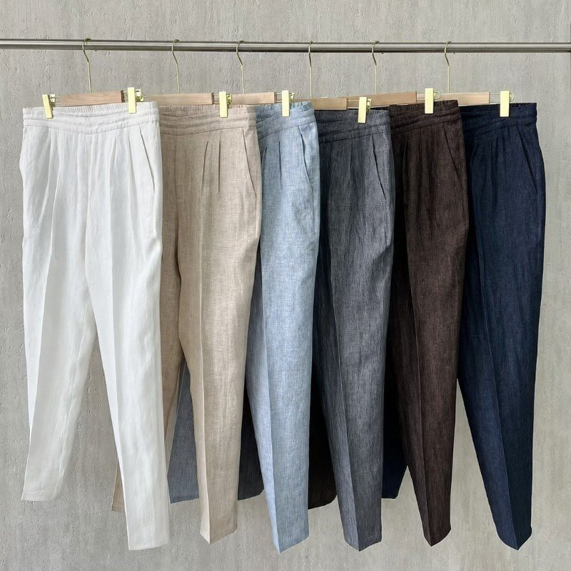 Calça Linho Masculino Social Casual C/bolsos Tecido Premium
