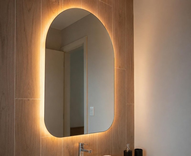 Espelho Orgânico Capela LED Frio 44x64cm + Frete Grátis