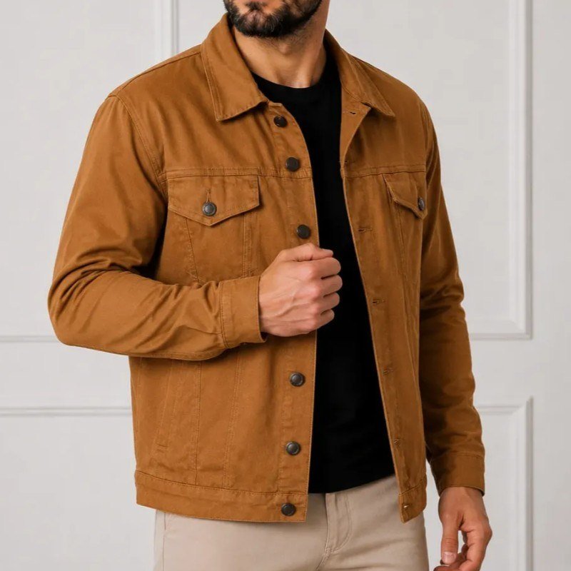 Jaqueta Masculina Sarja Jeans Slim Cores Clássicas Premium