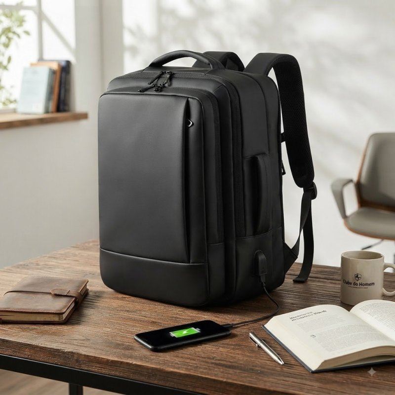 Mochila Executiva Impermeável Com Saída Usb Para Notebook