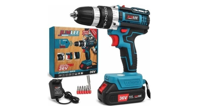 Parafusadeira E Furadeira À Bateria 36v Sem Fio Bivolt Azul-celeste 50hz/60hz 127/220v