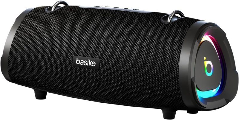 Basike Caixa de Som Bluetooth Portátil Boombox, 100W RMS (Pico 160W), TWS