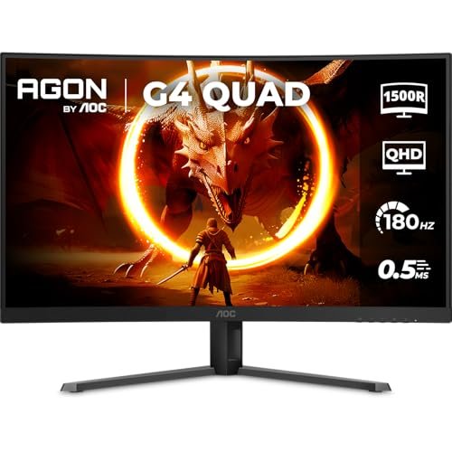 Monitor Gamer Curvo AOC AGON QUAD 32" 180Hz 0,5ms HDR10 CQ32G4E