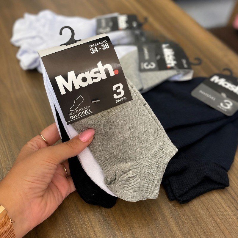 Kit 12 Pares Meias Soquete Mash Sapatilha Invisível Unissex