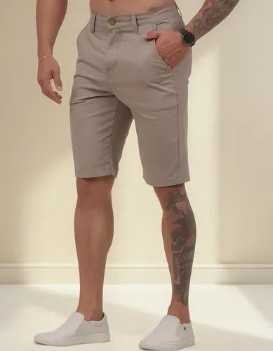 Bermuda Masculina Sarja Casual Sport Fino Elastano Elegante