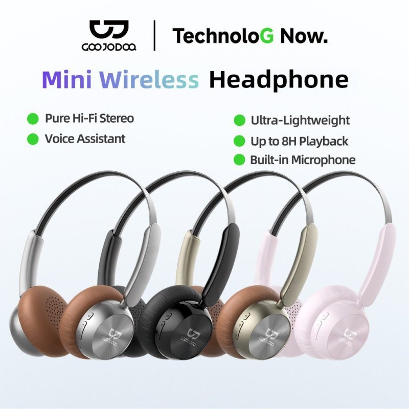 Fones de ouvido sem fio GOOJODOQ J238 Bluetooth 5.3 com assistente de voz