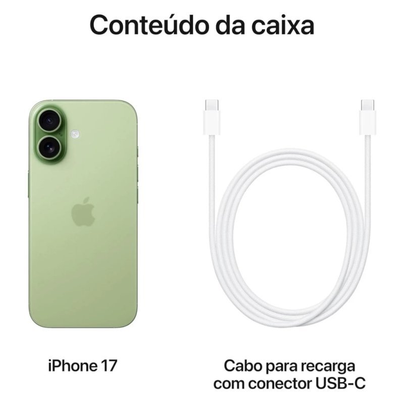Apple iPhone 17 256GB - Tela 6,3" - Câmera 48MP - 5G