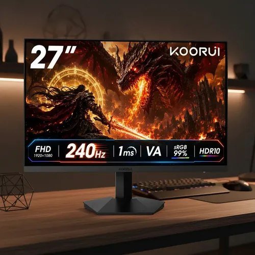 Monitor Gamer Koorui Gn02 27in 240hz Va Fhd 1080p 1ms Hdr10 Preto 127/220v