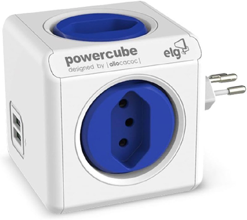 ELG, PWC-R4U, PowerCube USB, Filtro de Linha, Multiplicador 4 Tomadas Bivolt com 2 Portas USB 2.4A