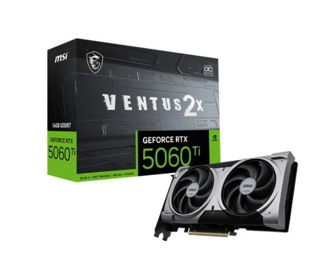 Placa De Video MSI RTX 5060 Ti Ventus 2x OC Plus de 16GB