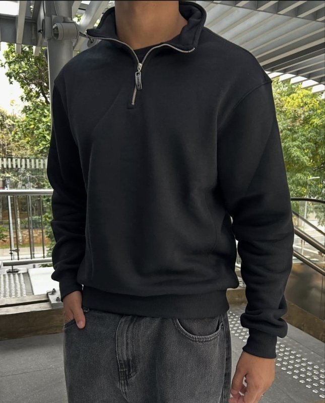 Blusa Moletom Quarter-zip Masculina Premium - Km Basics