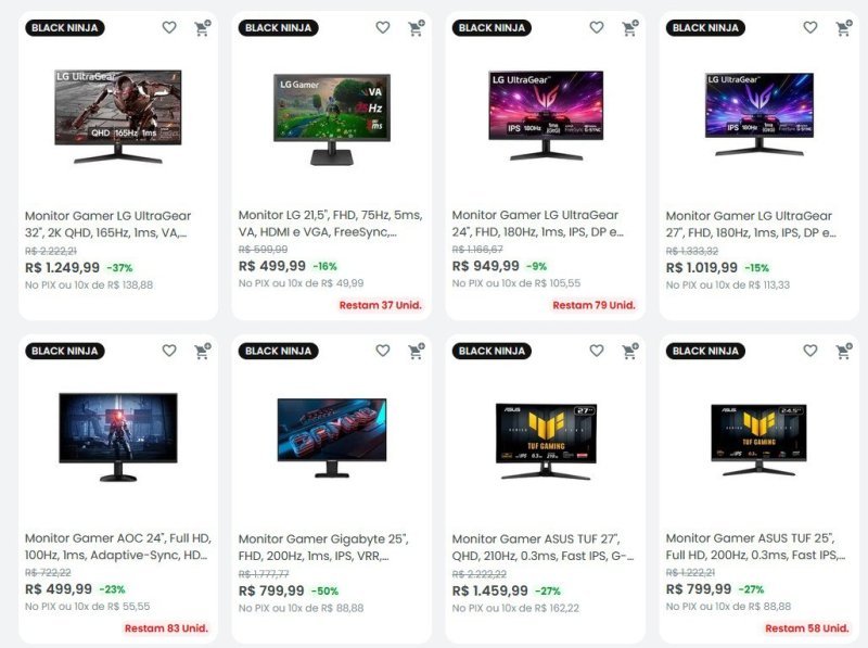 CUPOM DE 15% OFF EM MONITORES NA KABUM